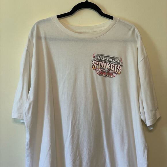 Sturgis 2XL Bass Pro Shops white short sleeve t-shirt biker motorcycle 2010 - Picture 6 of 8